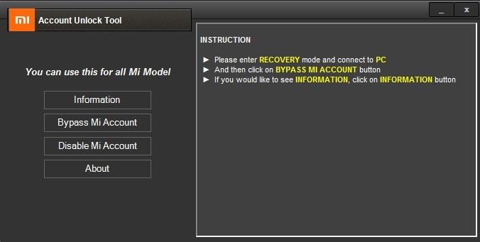 How to download and use MI Account Unlock Tool to recover MI Account or reset MI Account